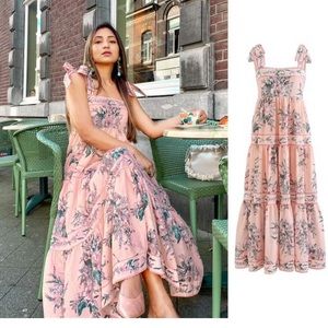 NWOT Blush Bouquet Printed Tie-Strap Maxi Dress Chicwish